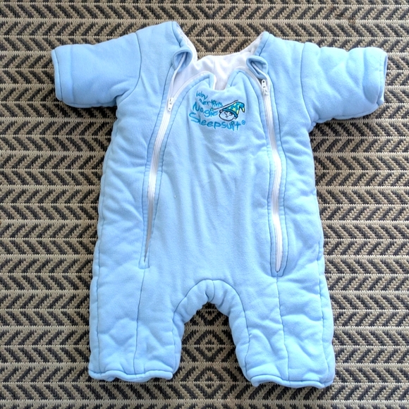 Magic Merlin Newborn Zip Up Sleep Suit Blue One Piece - Picture 1 of 3